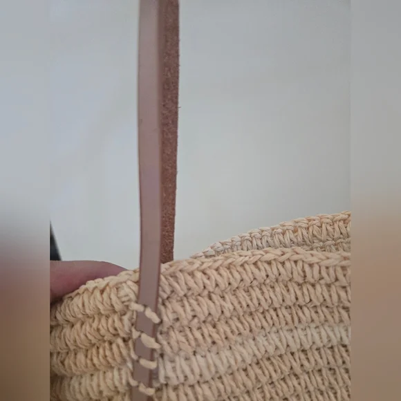 Hat Attack Natural Straw Bag With Leather Straps - Picture 6 of 14